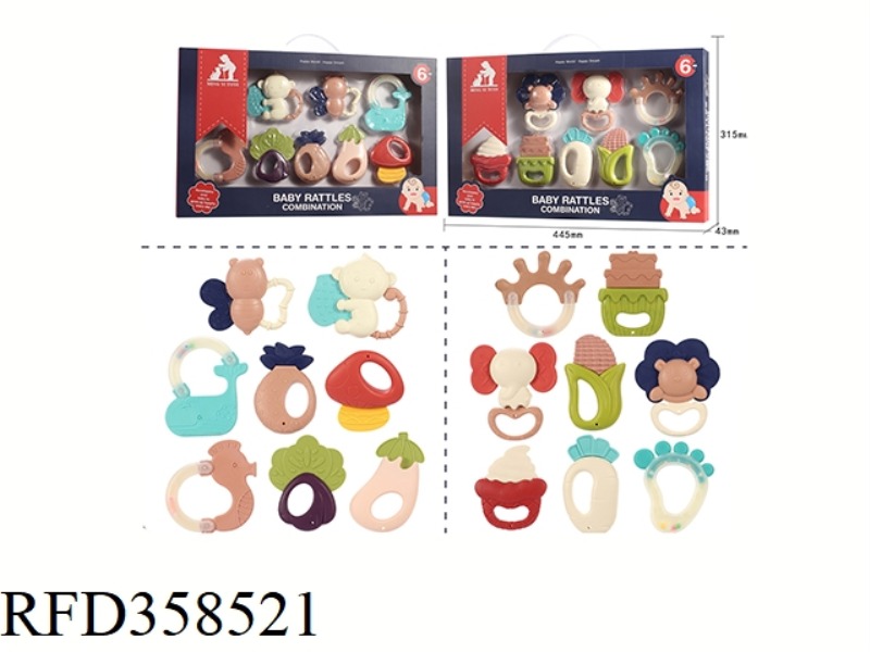 8 SETS OF EUROPEAN AND AMERICAN COLOR RATTLES (2 TYPES MIXED)