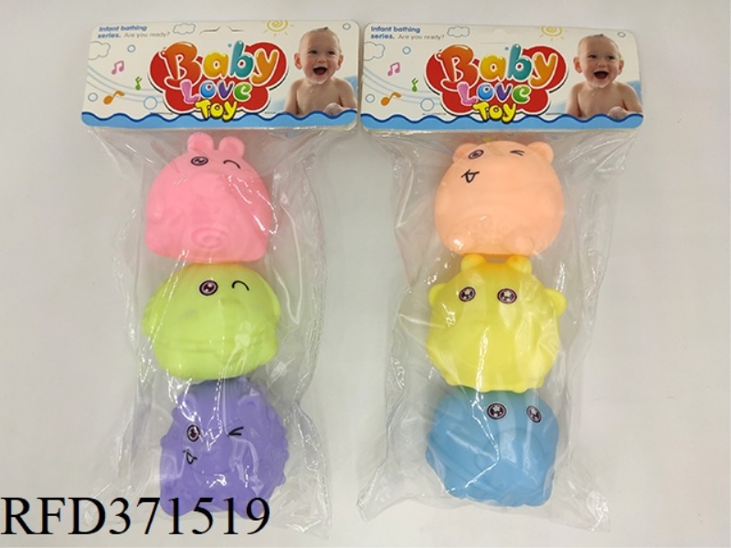 VINYL BALL (PACK OF 3) 6.5 CM SMALL ANIMAL BALL