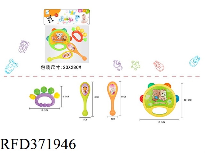TAMBOURINE RATTLE SERIES (4PCS)