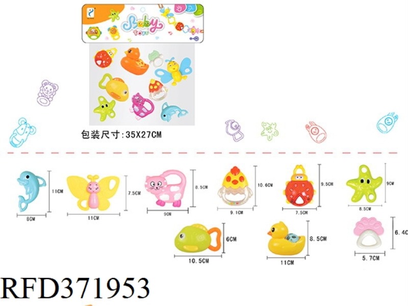 TEETHER RATTLE SERIES (9PCS)