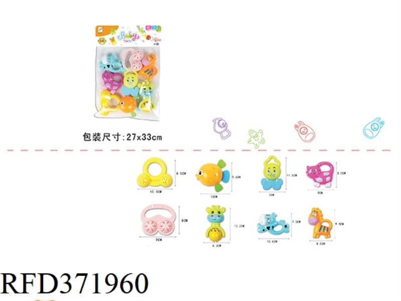 CHUAN CHUAN BELL TEETHER RATTLE SERIES (8PCS)