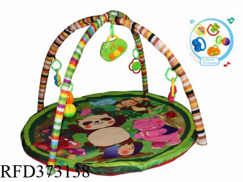 BABY PLAY BLANKET CARPET FITNESS RACK WITH MUSIC BOX
