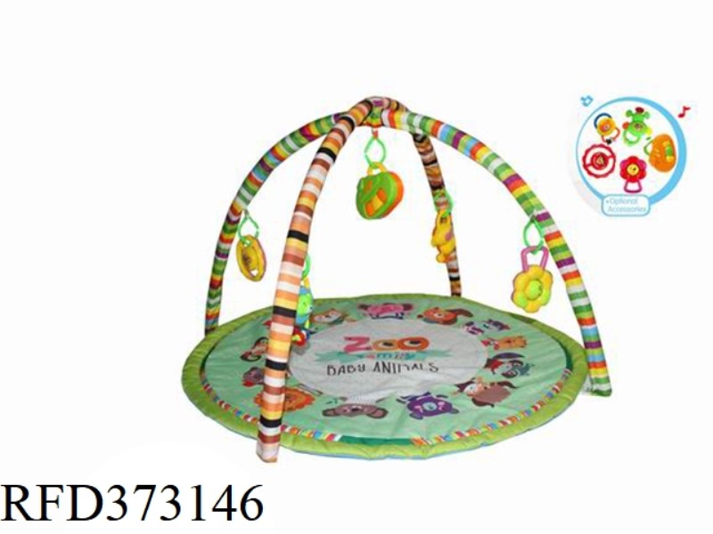 BABY PLAY BLANKET CARPET FITNESS RACK WITH MUSIC BOX