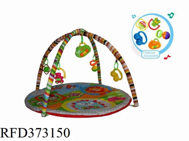 BABY PLAY BLANKET CARPET FITNESS RACK WITH MUSIC BOX