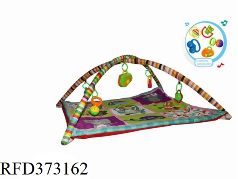 BABY PLAY BLANKET CARPET FITNESS RACK WITH MUSIC BOX