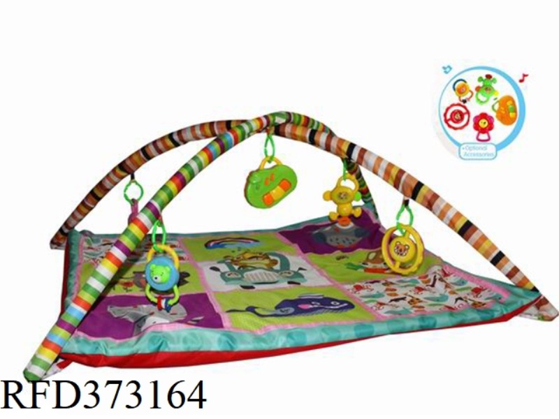 BABY PLAY BLANKET CARPET FITNESS RACK WITH MUSIC BOX