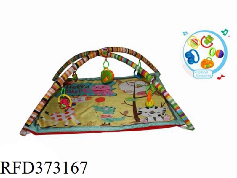 BABY PLAY BLANKET CARPET FITNESS RACK WITH MUSIC BOX