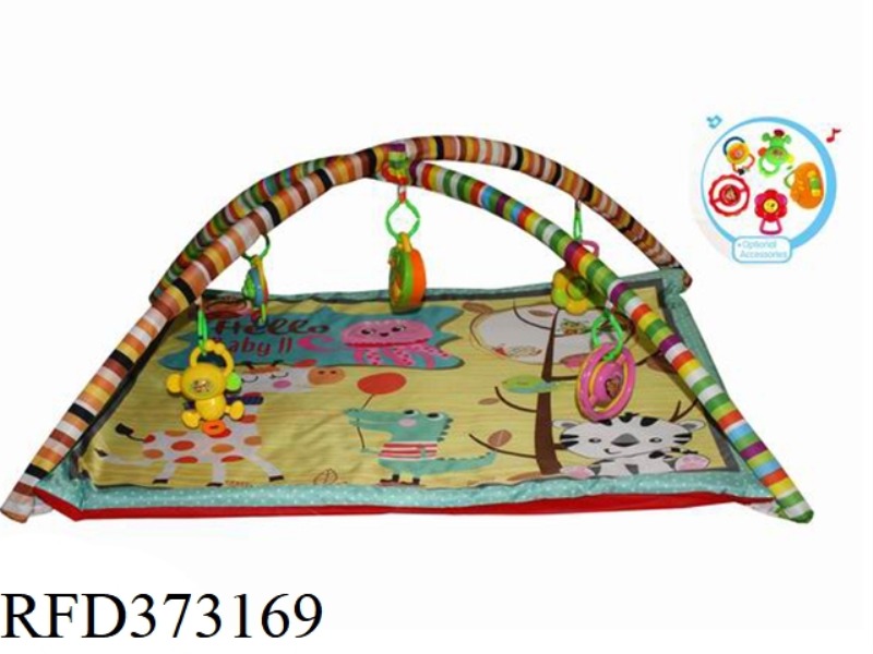 BABY PLAY BLANKET CARPET FITNESS RACK WITH MUSIC BOX
