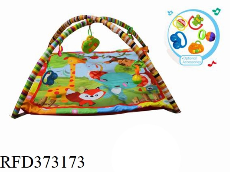 BABY PLAY BLANKET CARPET FITNESS RACK WITH MUSIC BOX
