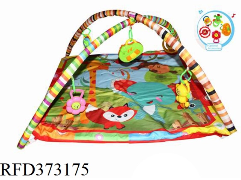BABY PLAY BLANKET CARPET FITNESS RACK WITH MUSIC BOX