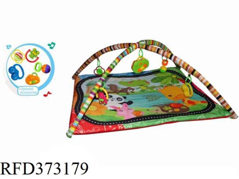 BABY PLAY BLANKET CARPET FITNESS RACK WITH MUSIC BOX