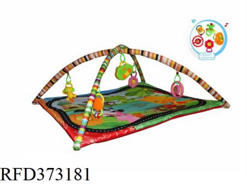 BABY PLAY BLANKET CARPET FITNESS RACK WITH MUSIC BOX