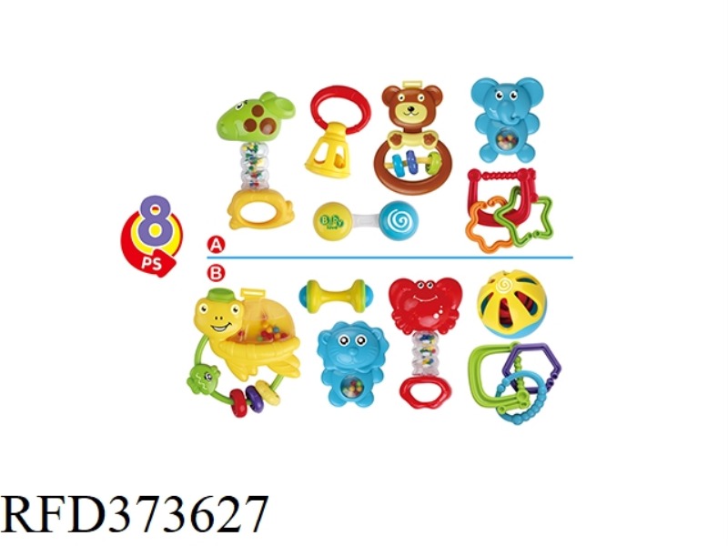 BABY RATTLE 8PCS(2 ASST)