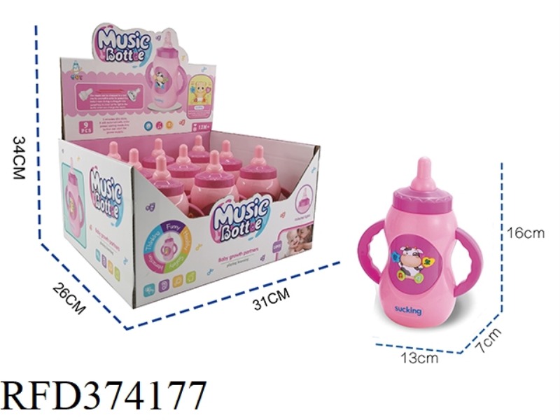 LIGHT AND MUSIC WITH TOUCH SIMULATION MILK BOTTLE (FEMALE) 9 PCS