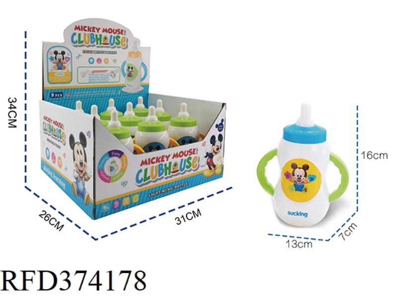 LIGHT AND MUSIC WITH TOUCH SIMULATION MICKEY BABY BOTTLE (MALE) 9 PCS