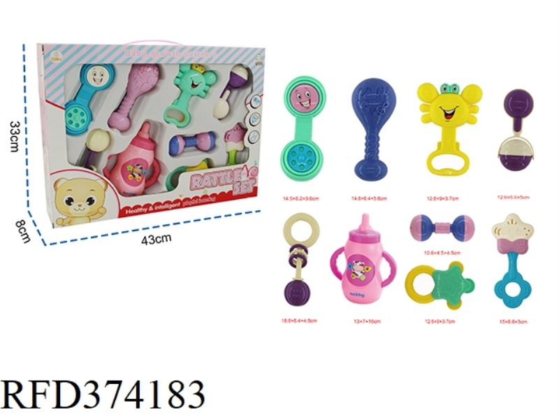 9-PIECE BABY RATTLE (SIMULATION FEMALE MILK BOTTLE WITH LIGHT, MUSIC AND TOUCH)