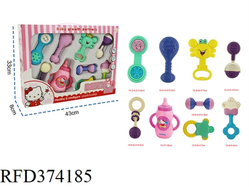 9-PIECE BABY RATTLE (SIMULATION FEMALE MILK KT CAT BOTTLE WITH LIGHT, MUSIC AND TOUCH)