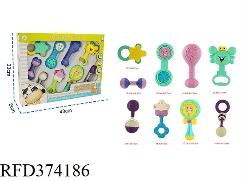 9-PIECE BABY RATTLE SET (SIMULATION MALE BEAR LOLLIPOP HAS LIGHT MUSIC WITH SHAKING, WHICH CAN SEGME