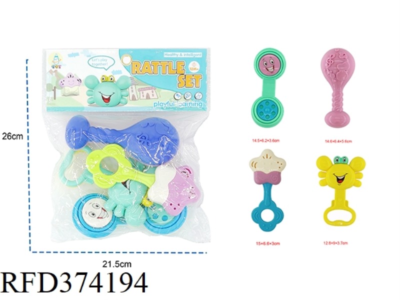 4-PIECE BABY RATTLE