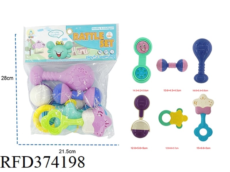 6-PIECE BABY RATTLE