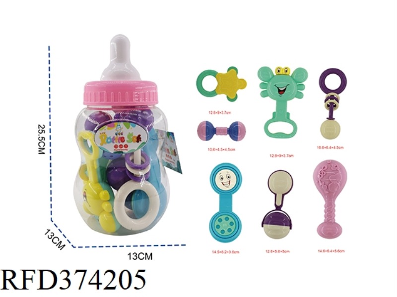 7-PIECE BABY BOTTLE RATTLE