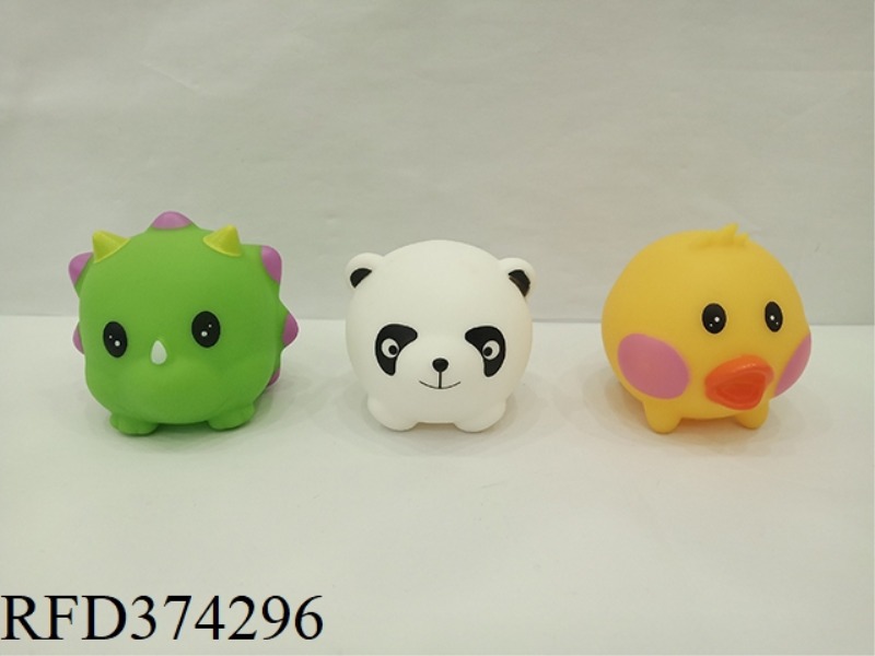 3 CARTOON BATHROOM VINYL ANIMALS MIXED + BB WHISTLE