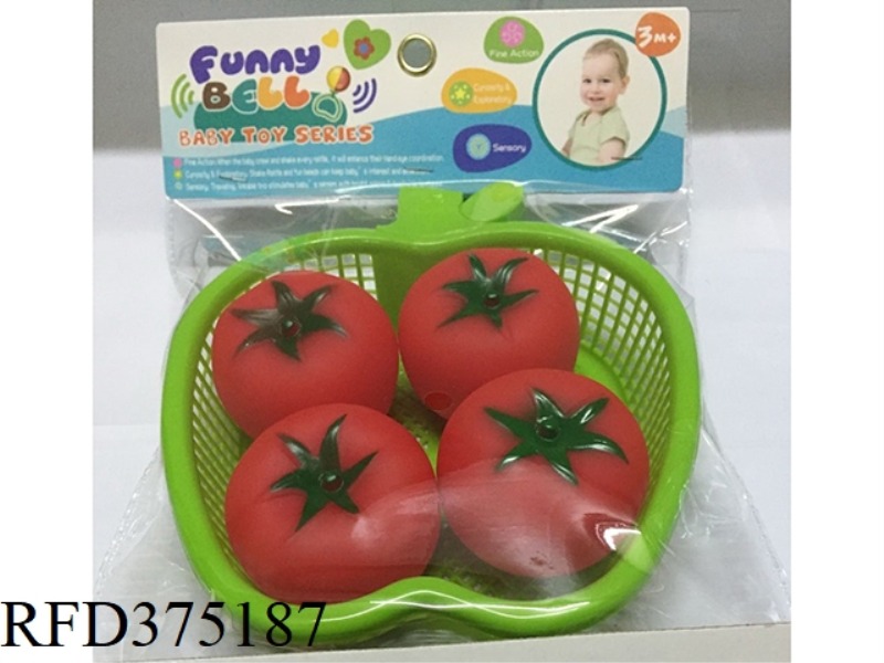 4 TOMATOES IN AN APPLE SIEVE