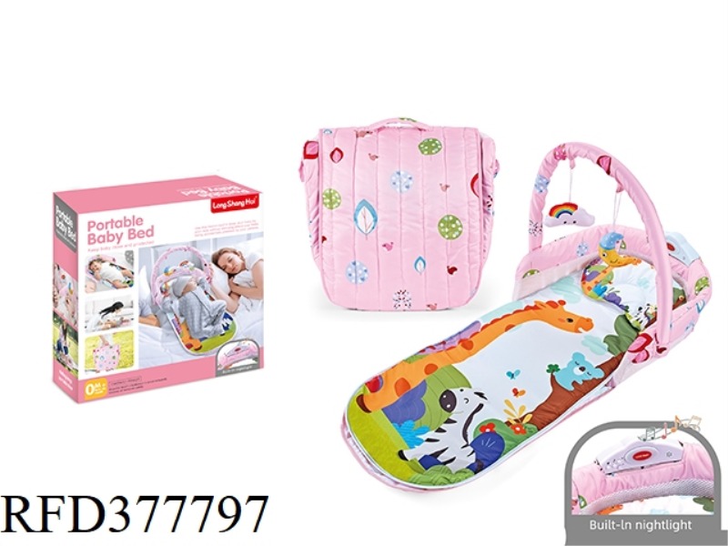 BABY CRIB, HALF-ENCLOSED AND EXTENDED VERSION + HANGING PARTS WITH LIGHT AND MUSIC