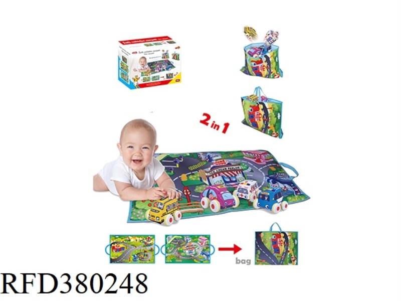 BABY PULL BACK CLOTH CART + STORAGE CARPET