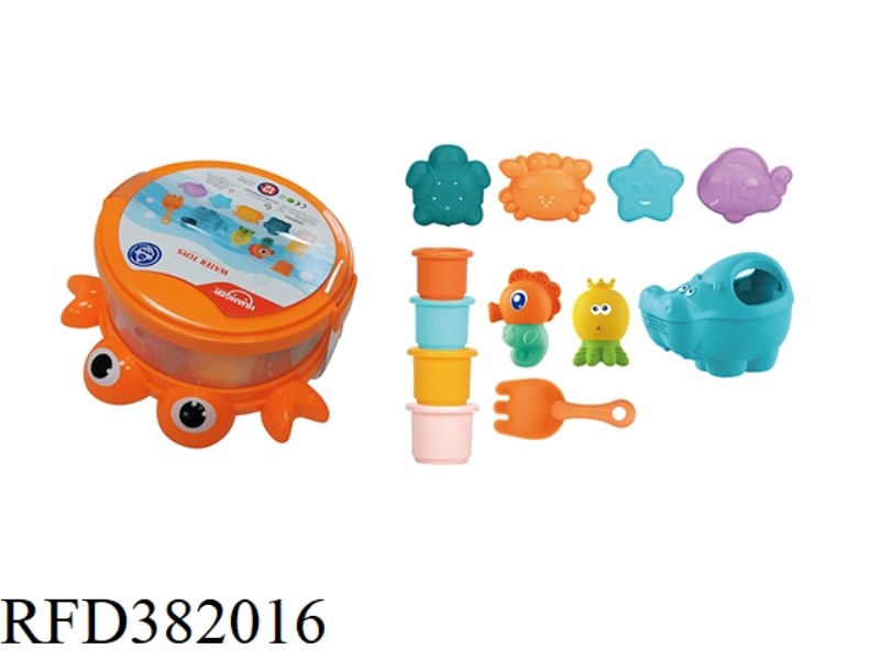 CRAB STORAGE BOX + BATHROOM
BEACH TOYS (12PCS)