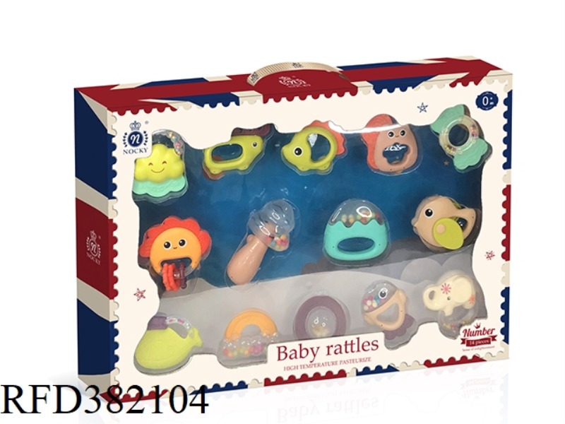 BABY TEETHER RATTLE (14-PIECE SET)