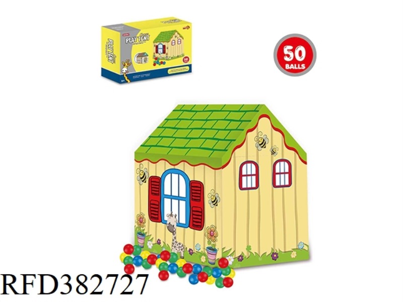 CHILDREN'S HOUSE TENT WITH 50 OCEAN BALLS