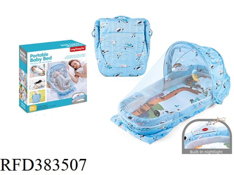 BABY CRIB, FULL-ENCLOSED AND EXTENDED VERSION OF THE BED + HANGER + MOSQUITO NET WITH LIGHT AND MUSI