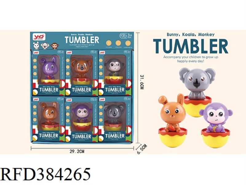 KOALA RABBIT MONKEY SIX TUMBLERS 6PCS