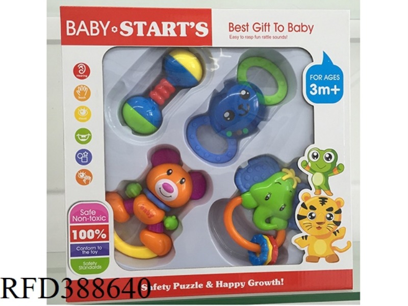 TEETHER RATTLE SET 4PCS