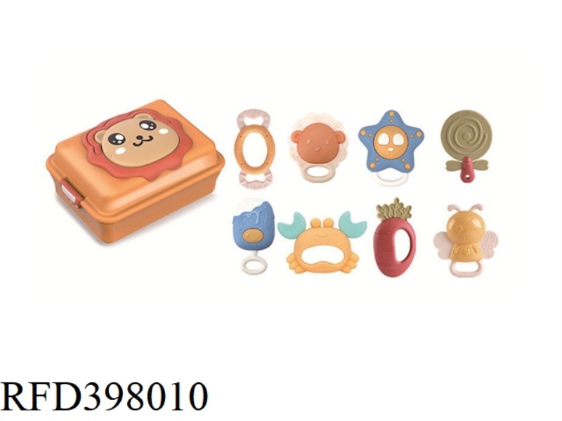8-PIECE SET OF FULL TEETHER BOILED RATTLE