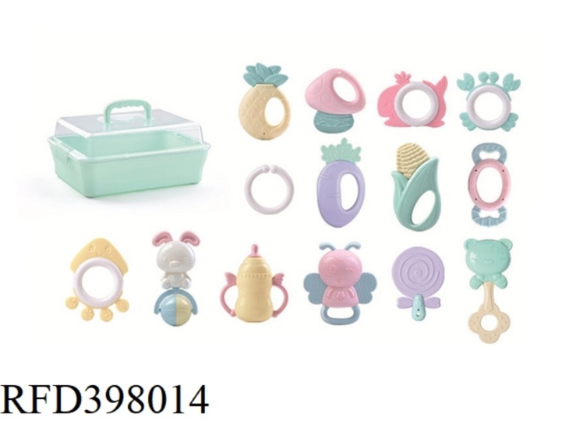 13-PIECE SET OF FULL TEETHER BOILED RATTLE