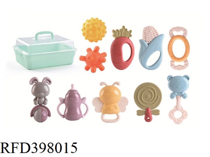10-PIECE SET OF FULL TEETHER BOILED RATTLE