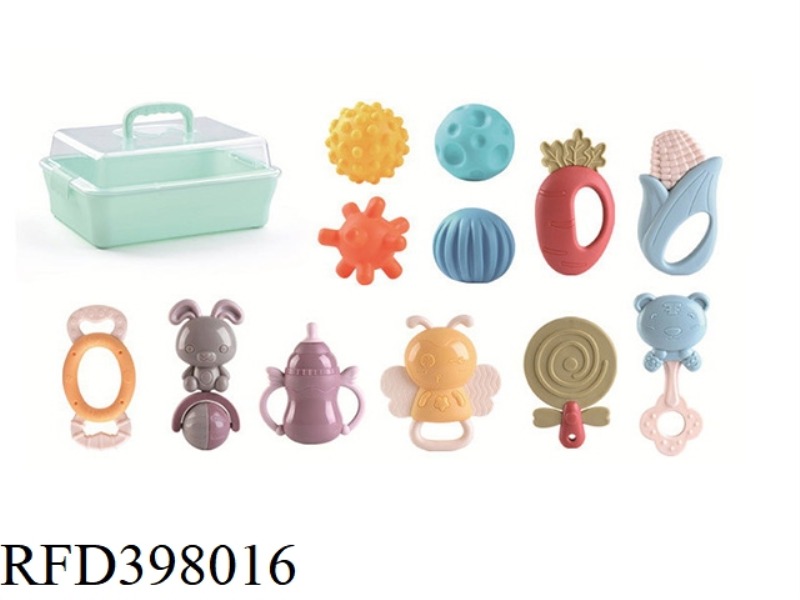 12-PIECE SET OF FULL TEETHER BOILED RATTLE