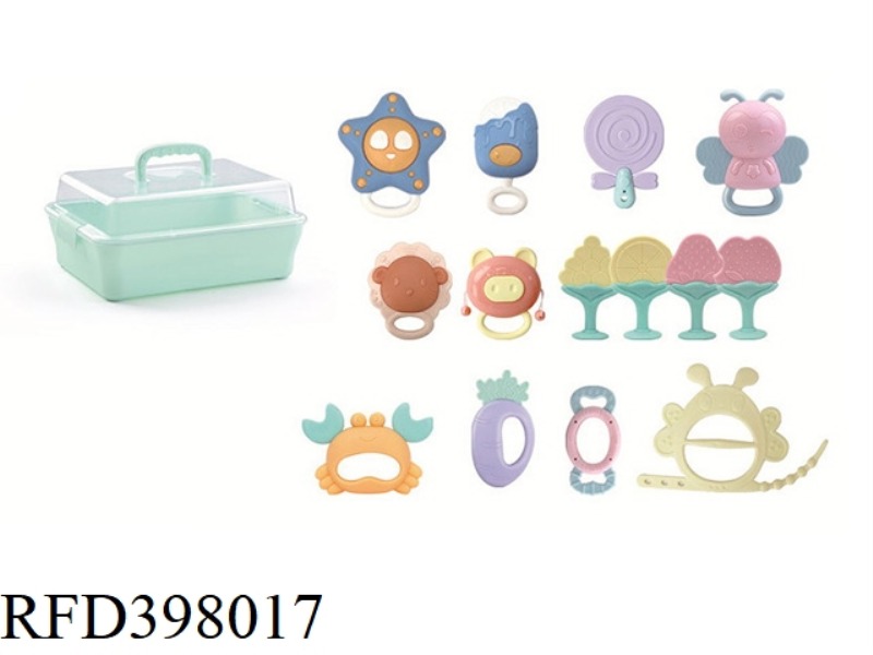 14-PIECE SET OF FULL TEETHER BOILED RATTLE