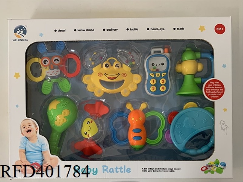 BABY TEETHER RATTLE (8PCS)