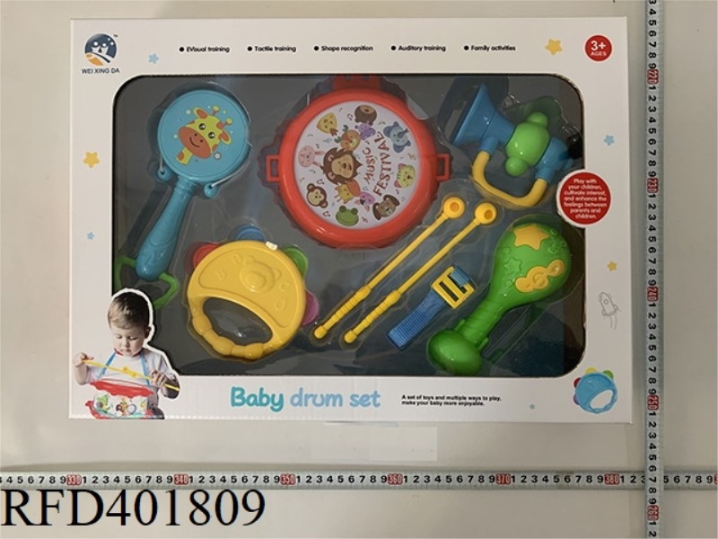 BABY RATTLE PAT DRUM (8PCS)