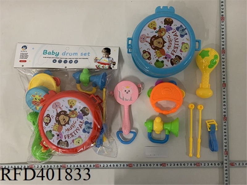 BABY RATTLE PAT DRUM (8PCS)