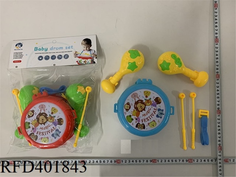 BABY RATTLE PAT DRUM (6PCS)