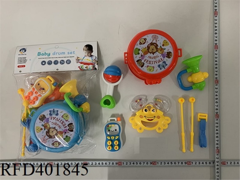 BABY RATTLE PAT DRUM (8PCS)