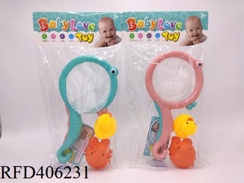 PLAY IN THE WATER ANIMAL NET WITH 1 BIG DUCK AND 1 CRAB
