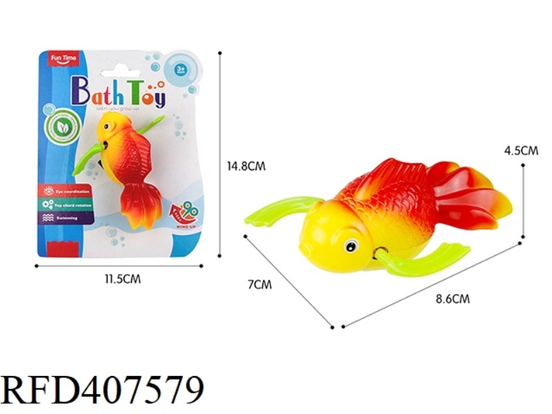 BATHING GOLDFISH IN THE BATHROOM