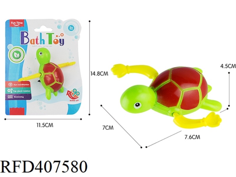 BATHING TURTLE IN THE BATHROOM