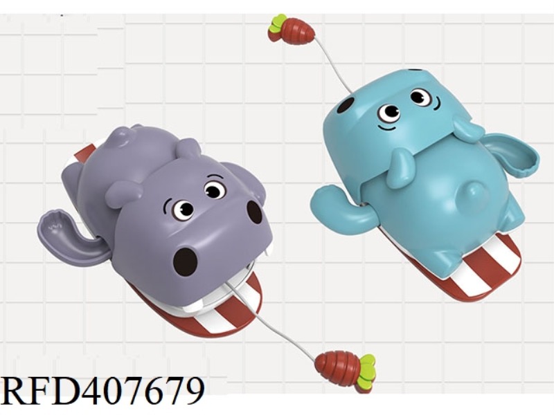 BATHROOM PULL LINE CARTOON HIPPO
