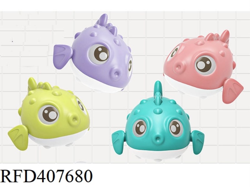 CARTOON PUFFER ON THE BATHROOM CHAIN